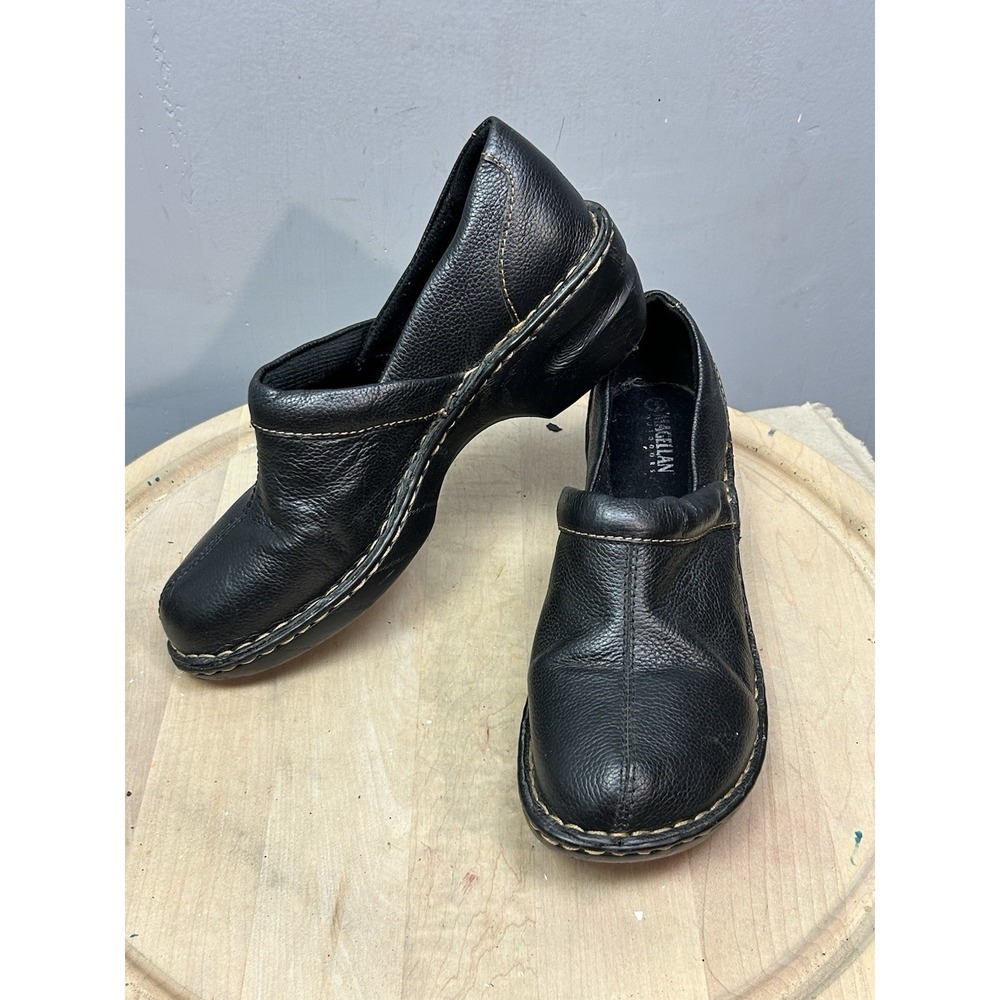 Magellan Outdoors Liesel Black Leather Shoes Womens Size 11 Clogs‎ 152951